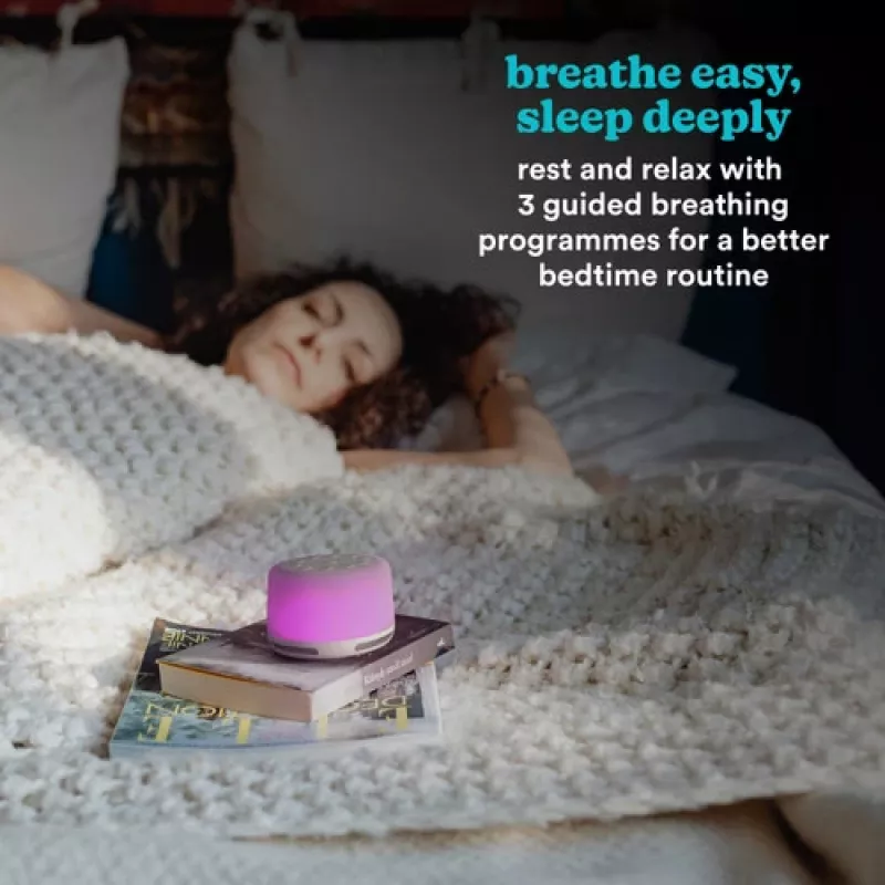 HoMedics SS-2700WH SoundSleep Aura äänilaite ja kaiutin, Bluetooth 5.3, USB-C-ladattava, yövalo