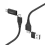 Hama 00201537 USB-kaapeli USB 2.0 1,5 m USB-A/USB-C USB-C/Micro-USB B musta
