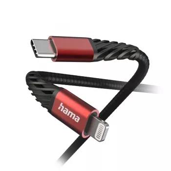 Hama Extreme Lightning - USB-C -kaapeli 1,5 m 3A musta punainen