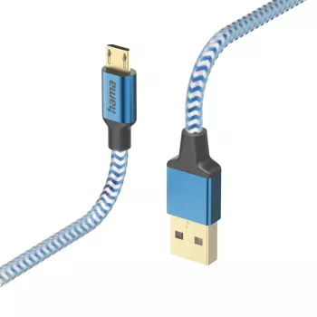 Hama Reflective USB-kaapeli USB 2.0 1,5 m USB A Micro-USB B sininen