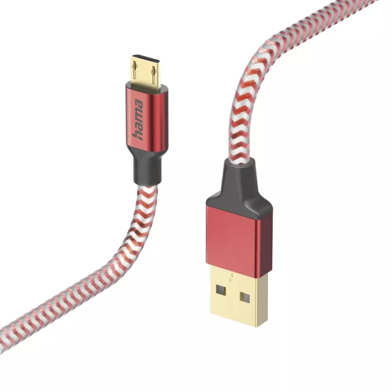 Hama Reflective USB-kaapeli USB 2.0 1,5 m USB A Micro-USB B punainen