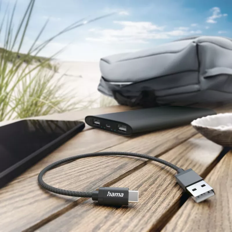 Hama 00201600 USB-kaapeli USB 2.0 0,2 m USB A USB C musta