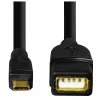 Hama 173892 USB-kaapeli USB 2.0 0,15 m Micro-USB B USB A musta