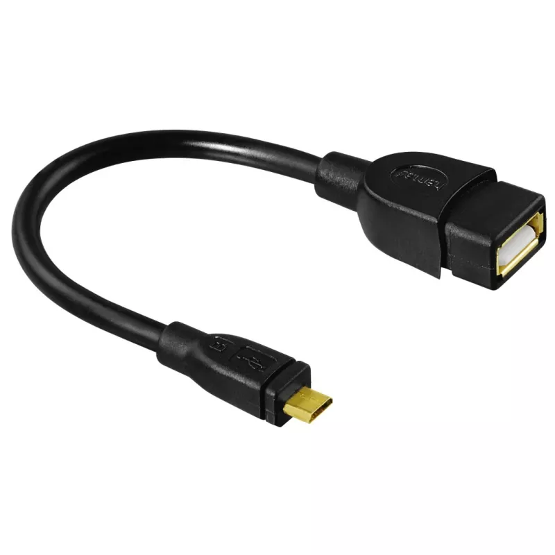 Hama 173892 USB-kaapeli USB 2.0 0,15 m Micro-USB B USB A musta