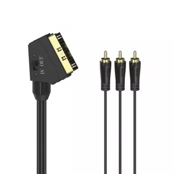Hama 00205156 SCART-kaapeli 1,5 m 3 x RCA musta