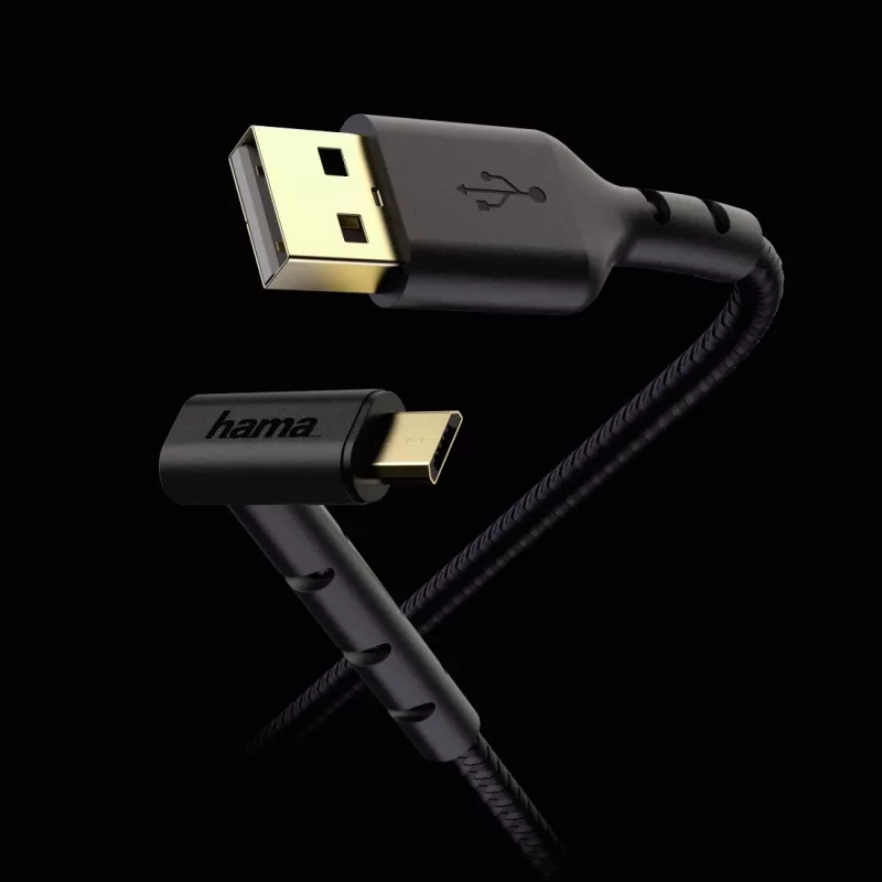 Hama Stand USB-kaapeli USB 2.0 1,5 m USB A - Micro-USB B musta