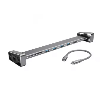 Hama 00200103 kannettavan tietokoneen telakka/porttitoistin USB 3.2 Gen 1 (3.1 Gen 1) Type-C harmaa