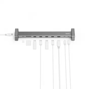 Hama 00200103 kannettavan tietokoneen telakka/porttitoistin USB 3.2 Gen 1 (3.1 Gen 1) Type-C harmaa