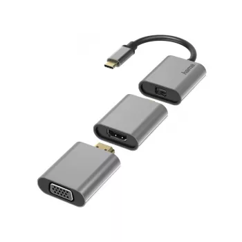 Hama 00200306 USB-näytönohjainadapteri 4096 x 2160 pikseliä harmaa