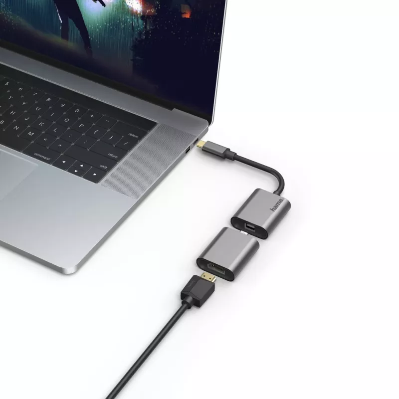 Hama 00200306 USB-näytönohjainadapteri 4096 x 2160 pikseliä harmaa