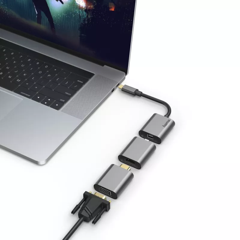 Hama 00200306 USB-näytönohjainadapteri 4096 x 2160 pikseliä harmaa