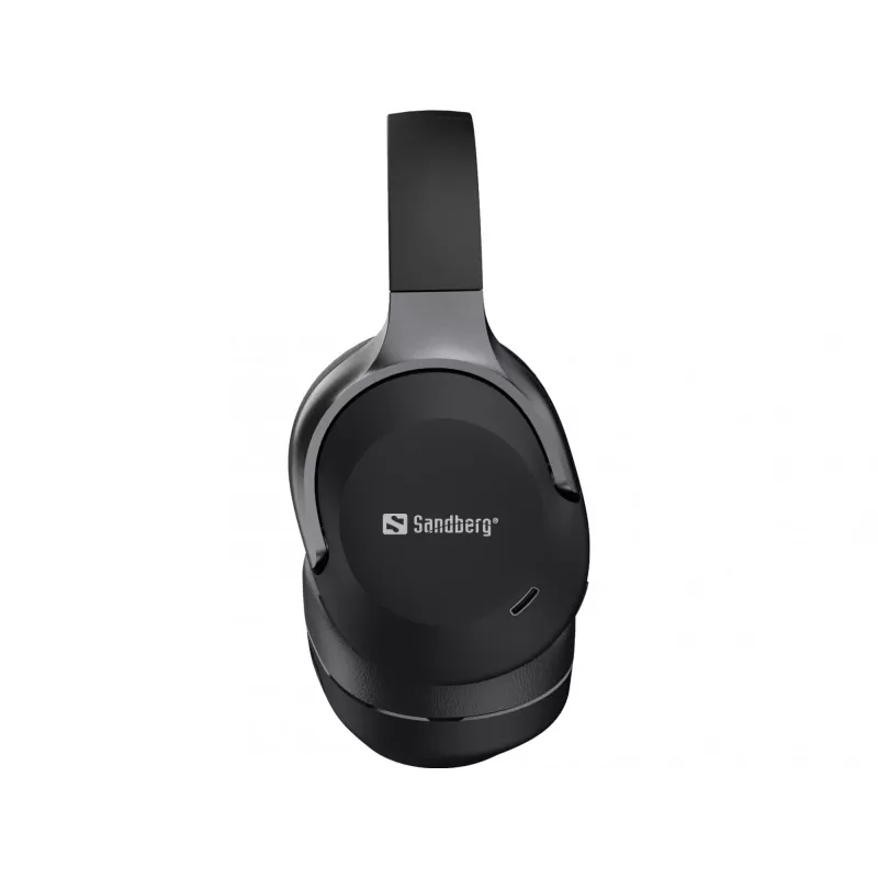 Sandberg Wireless Travel Headset ANC+ENC, langaton, puhelut/musiikki, 228 g, kuulokemikrofoni, musta
