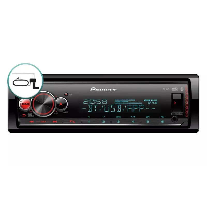 Auto-mediasoitin Pioneer MVH-S520DABAN 200 W Bluetooth musta