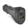 Autolaturi SBS Mobile TECRPD25W — savukkeensytytin, 12–24 V, 1×USB-A, 1×USB-C, pikalataus, musta