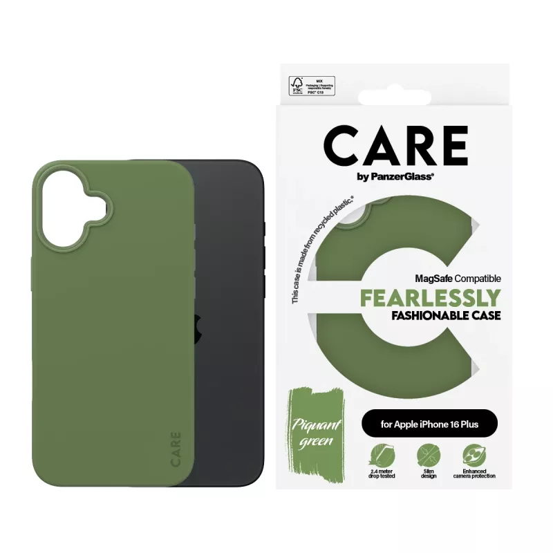 PanzerGlass CARE™ by ® Case vihreä MagSafe-yhteensopiva iPhone 16 Plus, kotelo, Apple, Apple - iPhone 16 Plus, vihreä