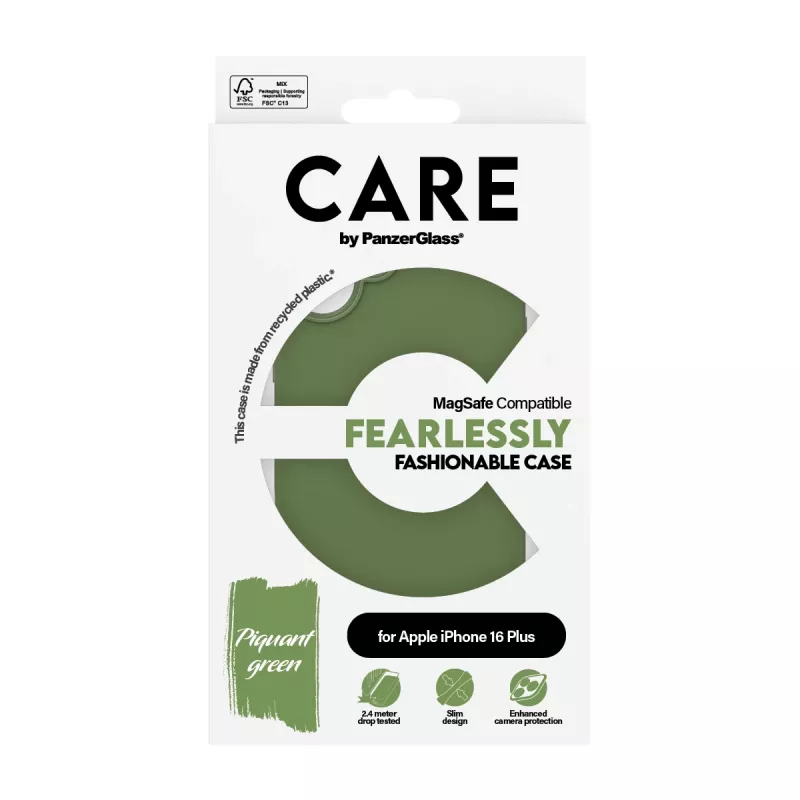 PanzerGlass CARE™ by ® Case vihreä MagSafe-yhteensopiva iPhone 16 Plus, kotelo, Apple, Apple - iPhone 16 Plus, vihreä
