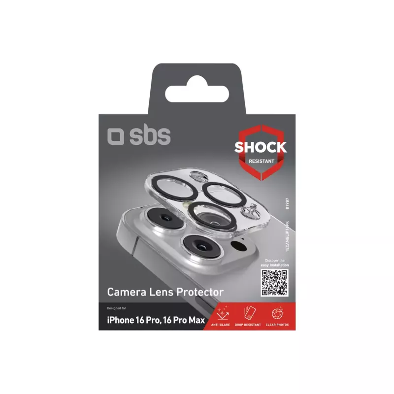 SBS TECAMGLIP16PK kameran linssin suojus iPhone 16 Pro/Pro Max -puhelimelle