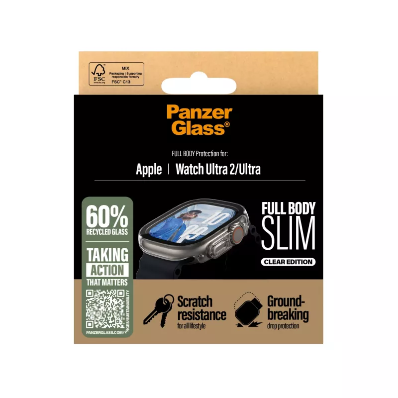 PanzerGlass® Case Full Body ohut läpinäkyvä Apple Watch Ultra 3 | Ultra 2 | Ultra | 49mm