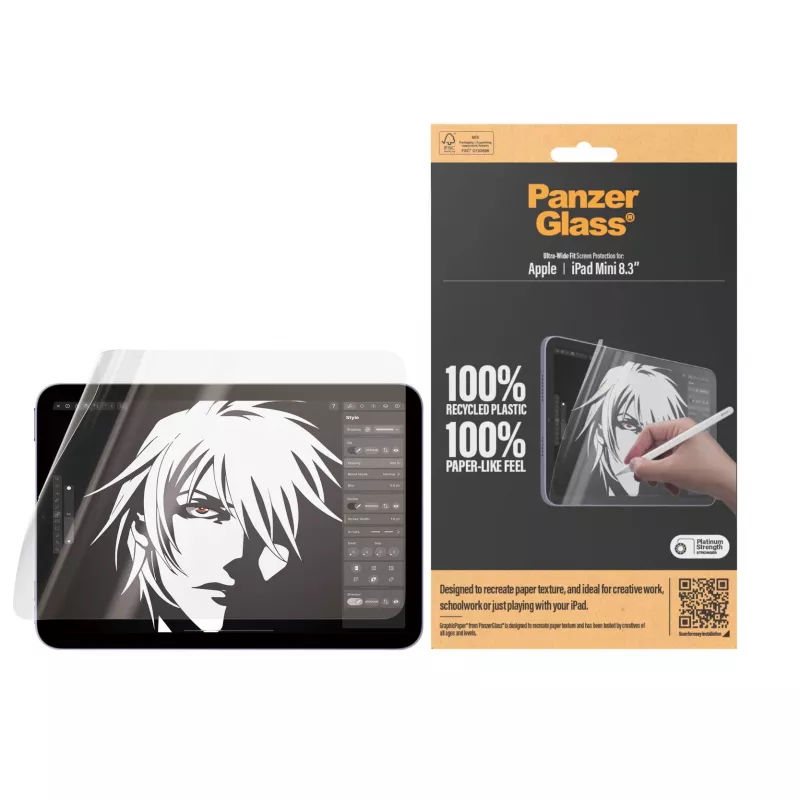 PanzerGlass ® GraphicPaper® näytönsuojalasi iPad Mini 8.3'' (2021, 2024) | Ultra-Wide Fit
