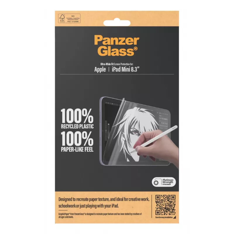 PanzerGlass ® GraphicPaper® näytönsuojalasi iPad Mini 8.3'' (2021, 2024) | Ultra-Wide Fit