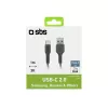 SBS Mobile TECABLETYC1KPOS USB-kaapeli — USB A - USB C, USB 2.0, 1 m, musta