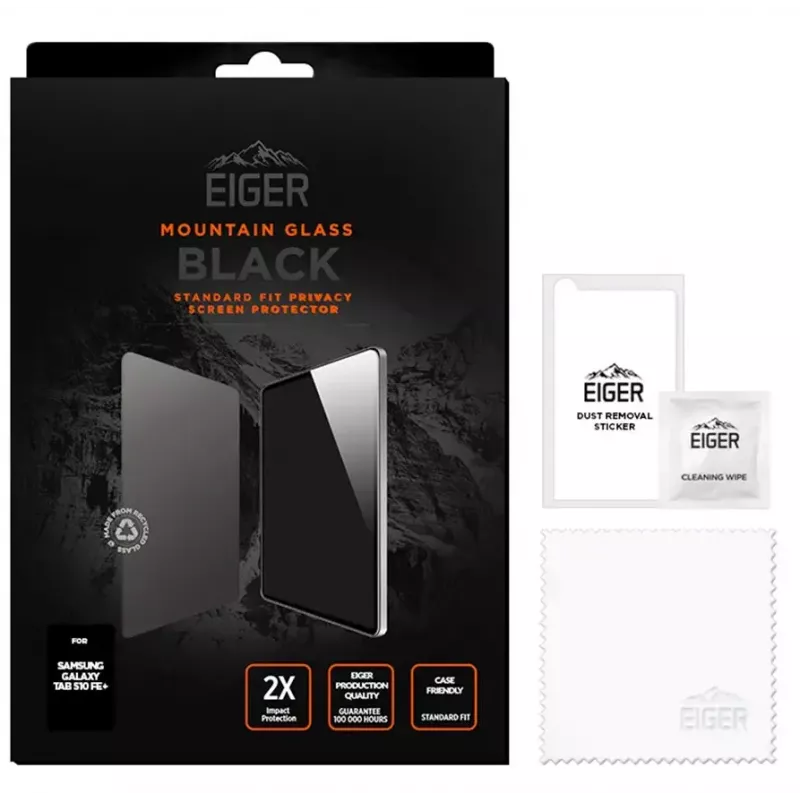 Eiger Mountain Black tietosuojanäytönsuoja Samsung Galaxy Tab S10 FE+ -tabletille