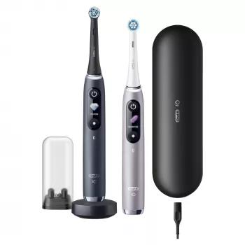 Pyörivä-värähtelevä hammasharja Oral-B iO 80363731 musta hopea aikuiset ienhoito herkkä valkaisu