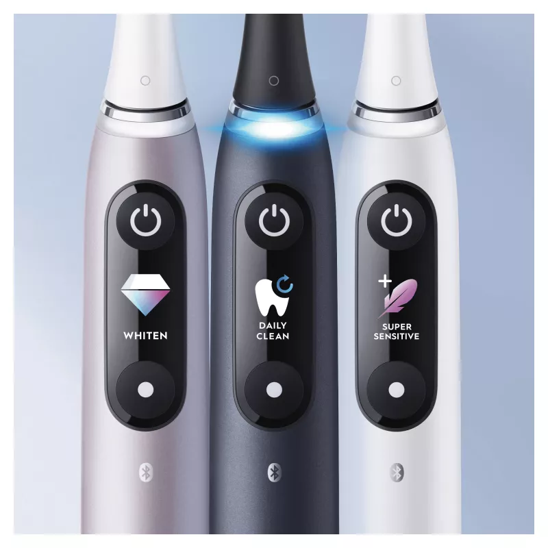 Pyörivä-värähtelevä hammasharja Oral-B iO 80363731 musta hopea aikuiset ienhoito herkkä valkaisu