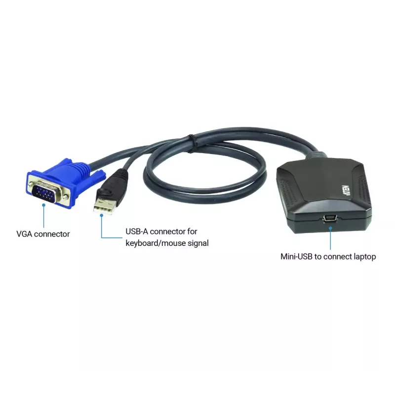 ATEN CV211 kannettavan tietokoneen USB KVM -konsoli Crash Cart -sovitin