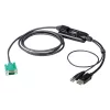 ATEN DisplayPort-konsolimuunnin, 1,8 m, USB, DisplayPort, musta, USB Type-A + DisplayPort, SPHD-15