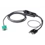 ATEN DisplayPort-konsolimuunnin, 1,8 m, USB, DisplayPort, musta, USB Type-A + DisplayPort, SPHD-15