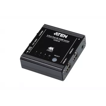 ATEN 3-porttinen True 4K HDMI -kytkin, HDMI, metalli, musta, 60 Hz, 5 m, 3840 x 2160, 4096 x 2160