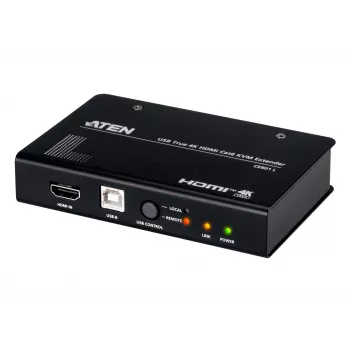 AV KVM-jatko ATEN CE801 — USB True 4K HDMI Cat6:n yli (4K @ 70 m / FHD @ 100 m), HDMI & USB Type-A, musta