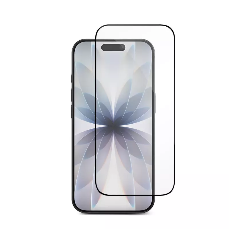 eSTUFF INFINITE iPhone 16 Pro/17 EcoFlex näytönsuojakalvo paperisella asennuskehyksellä. Titan Shield