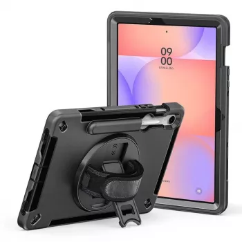 eSTUFF OHIO Defender kotelo Samsung Galaxy Tab S10 Lite/S10 FE/S9 FE/S9, musta (ES68105002-BULK)