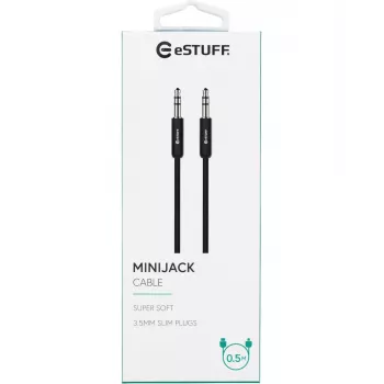 eSTUFF ES608001 audiokaapeli 0,5 m 3,5 mm musta