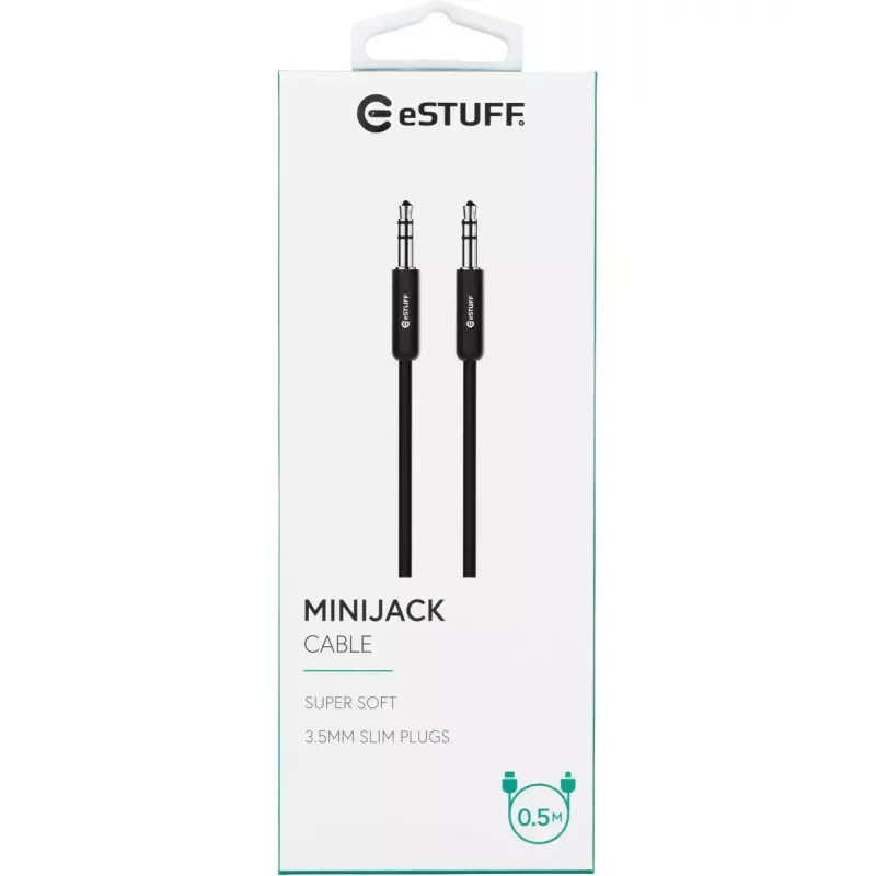 eSTUFF ES608001 audiokaapeli 0,5 m 3,5 mm musta