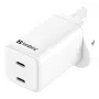 AC-laturi SANDBERG Dual USB-C PD65W UK 441-62 — dual USB-C PD 65W, UK-pistoke