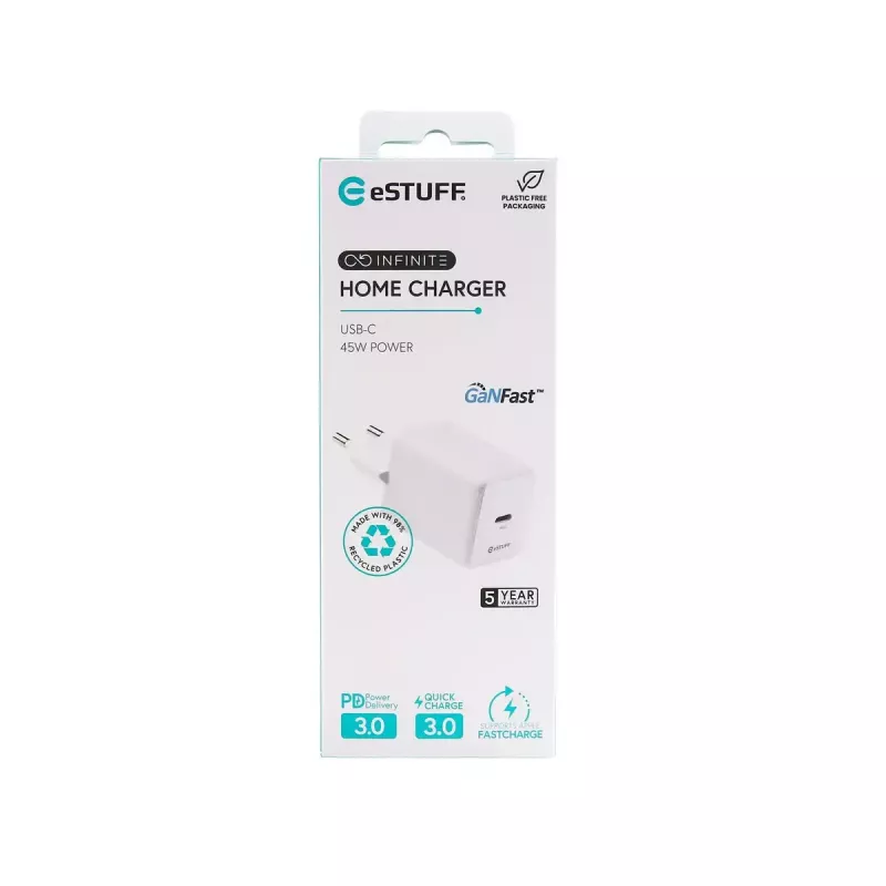 eSTUFF INFINITE ES637046 USB-C-laturi EU PD 45W GaN