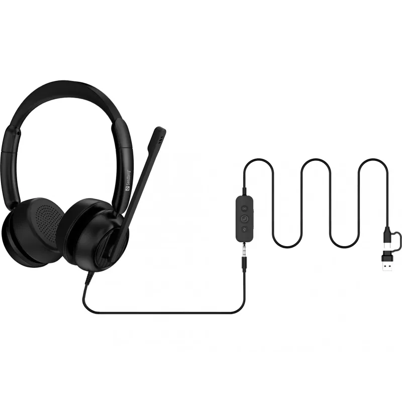 Sandberg 3in1 Office Headset Pro ENC -kuulokemikrofoni, johdollinen, 20-20000 Hz