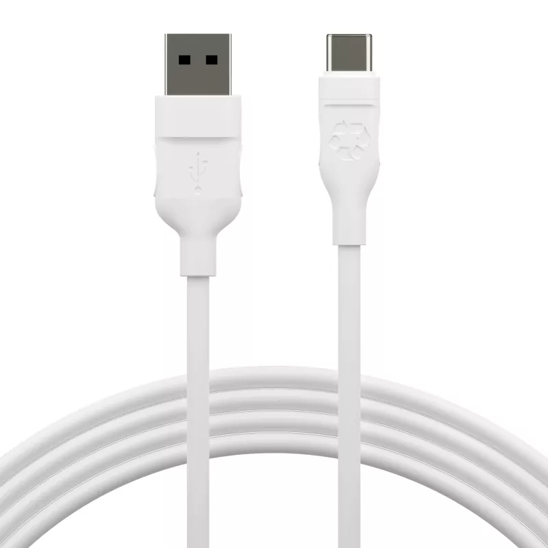 dbramante1928 re-charge Pro CB12ACWH7088 USB-A–USB-C-kaapeli, 1,2 m, USB 2.0, 480 Mbps, 36W, 100 % kierrätetty muovi, valkoinen