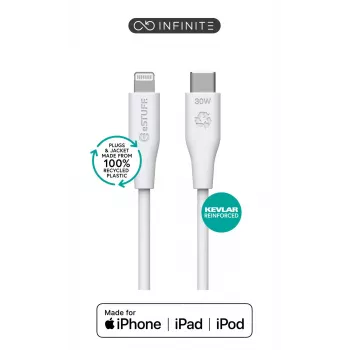 eSTUFF ES602170-BULK Lightning-kaapeli 1 m valkoinen USB-C 2,4A