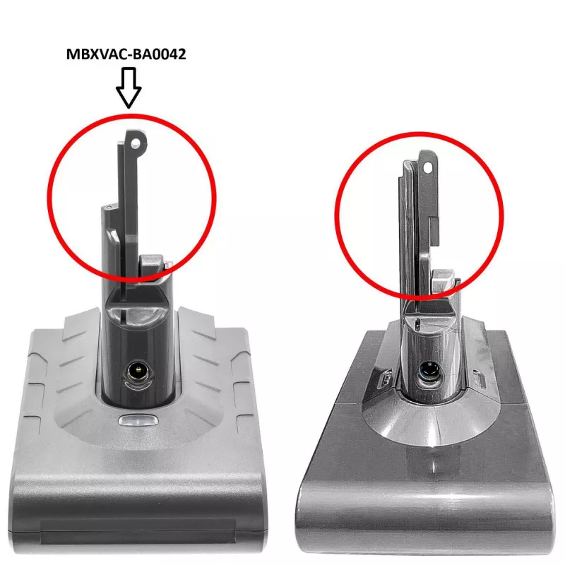 CoreParts MBXVAC-BA0042 akku Dyson-pölynimureille SV10, V8, V8 Absolute, V8 Animal, 21,6 V 2600 mAh 56,16 Wh Li-ion, musta