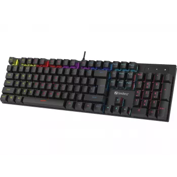 Sandberg Mechanical Gamer näppäimistö GERMAN täysikokoinen johdollinen USB mekaaninen QWERTZ RGB LED