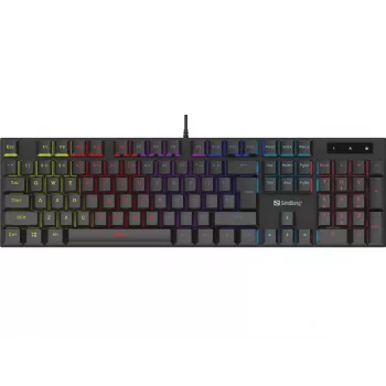 Sandberg Mechanical Gamer näppäimistö GERMAN täysikokoinen johdollinen USB mekaaninen QWERTZ RGB LED