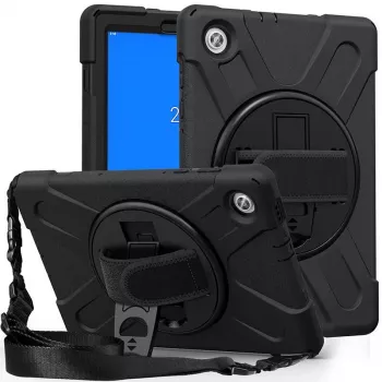 eSTUFF AUSTIN Defender kotelo Lenovo TAB M10 HD 2nd Gen (TB-X306X) – musta