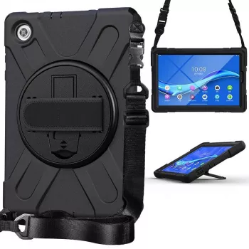 eSTUFF AUSTIN Defender kotelo Lenovo TAB M10 HD 2nd Gen (TB-X306X) – musta