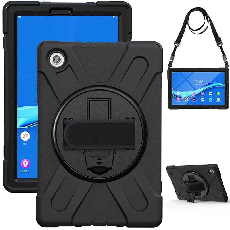 eSTUFF AUSTIN Defender kotelo Lenovo TAB M10 HD 2nd Gen (TB-X306X) – musta