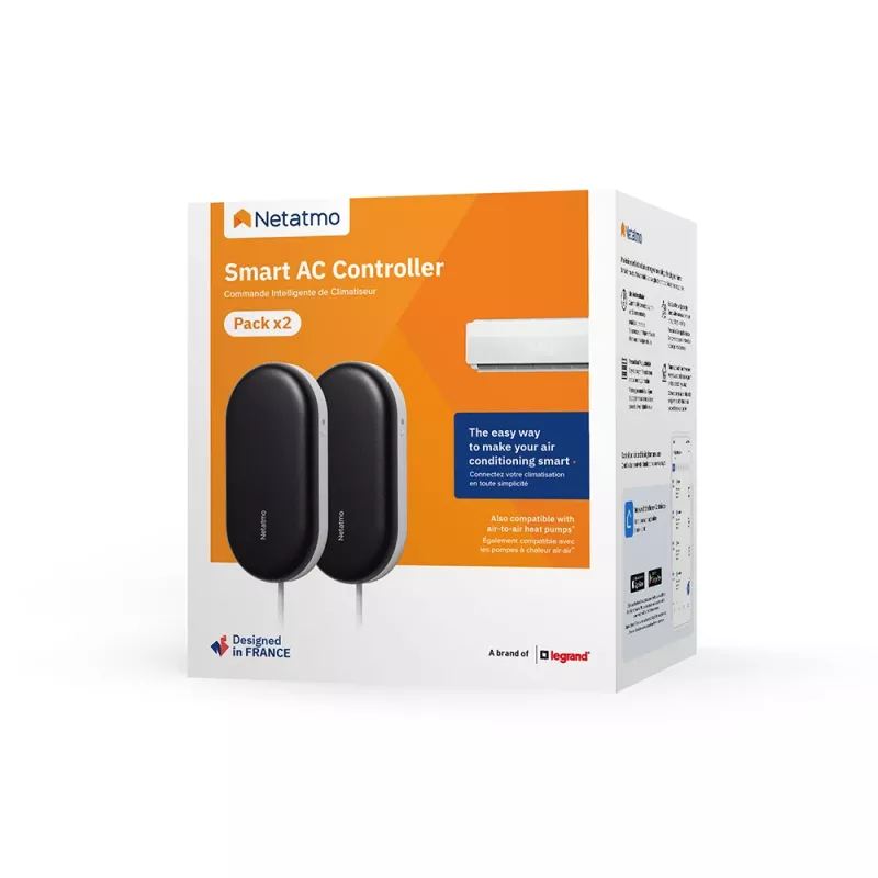 Ohjain Netatmo Smart AC Controller musta valkoinen metalli muovi