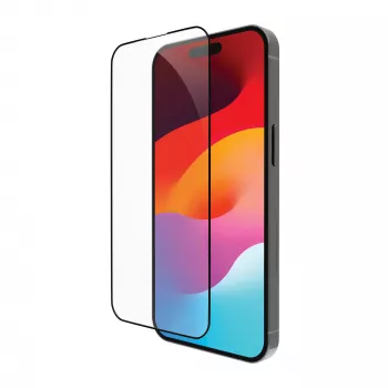 dbramante1928 eco-shield iPhone 15 Plus läpinäkyvä musta Edge karkaistu lasi näytönsuojakalvo